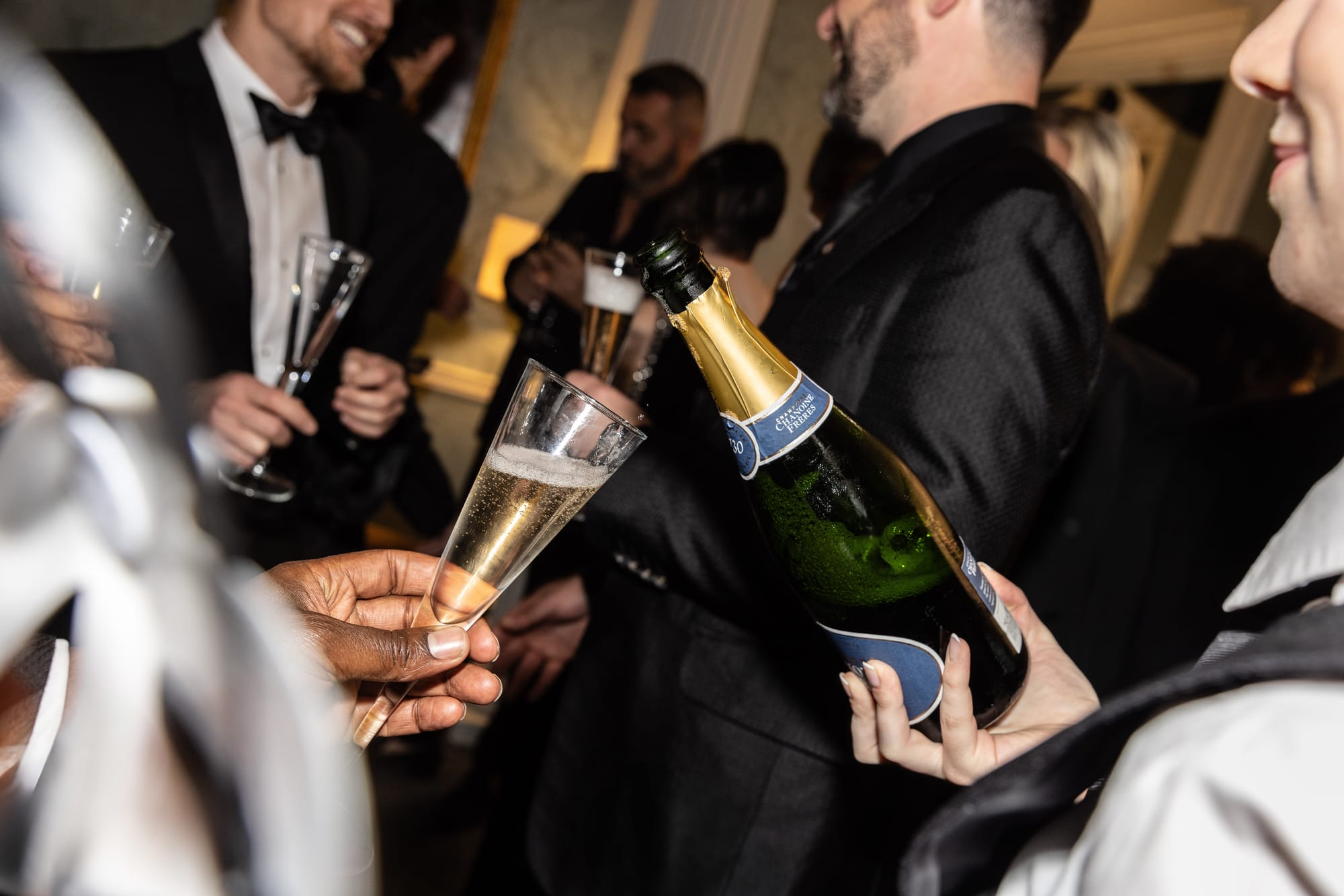 Champagne reception at a corporate event at No. 30 Knightsbridge