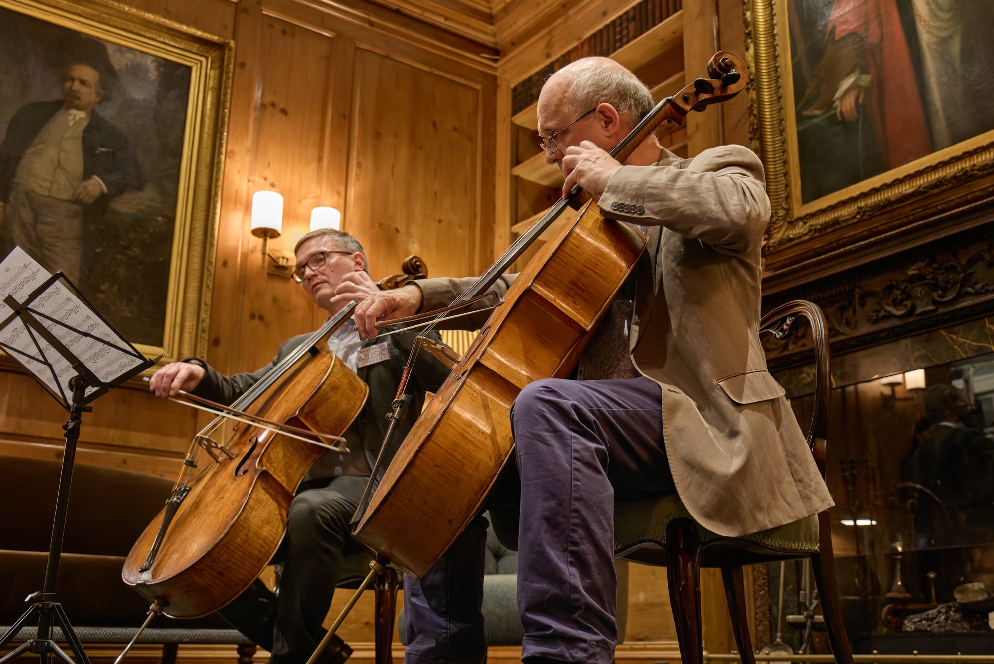Live musicians performing at a corporate event at No. 30 Knightsbridge