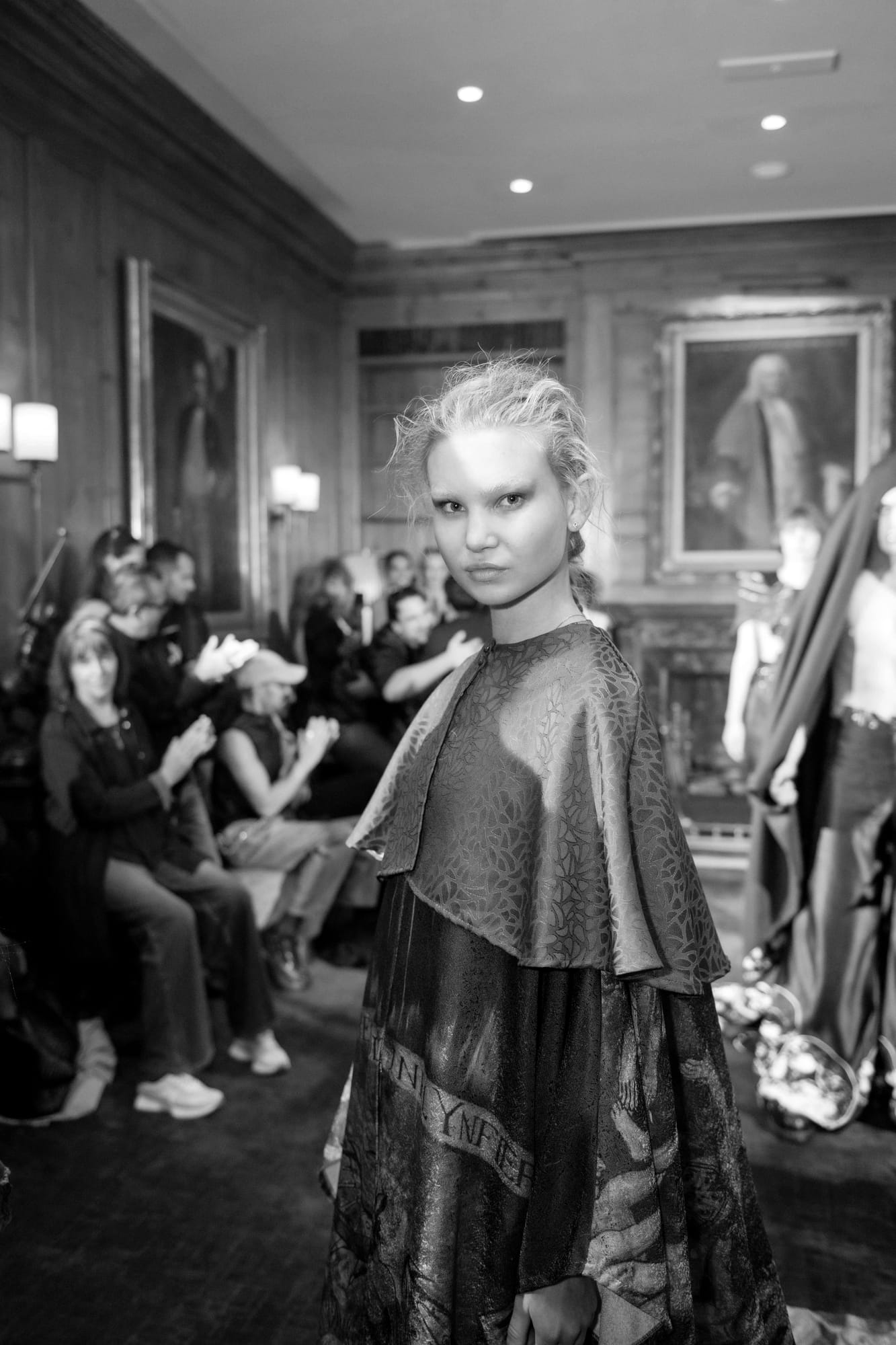 Model backstage during a creative arts event at No. 30 Knightsbridge