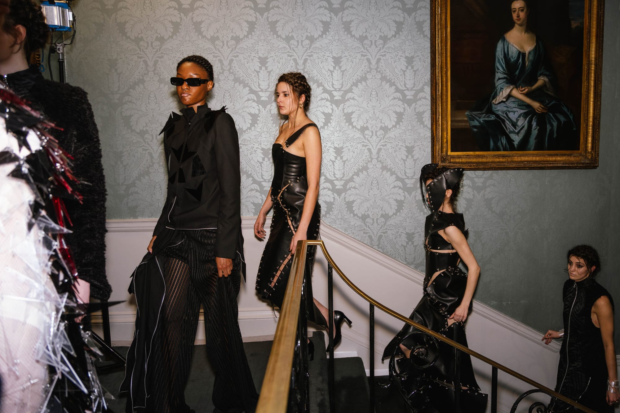 Fashion procession on the staircase at No. 30 Knightsbridge