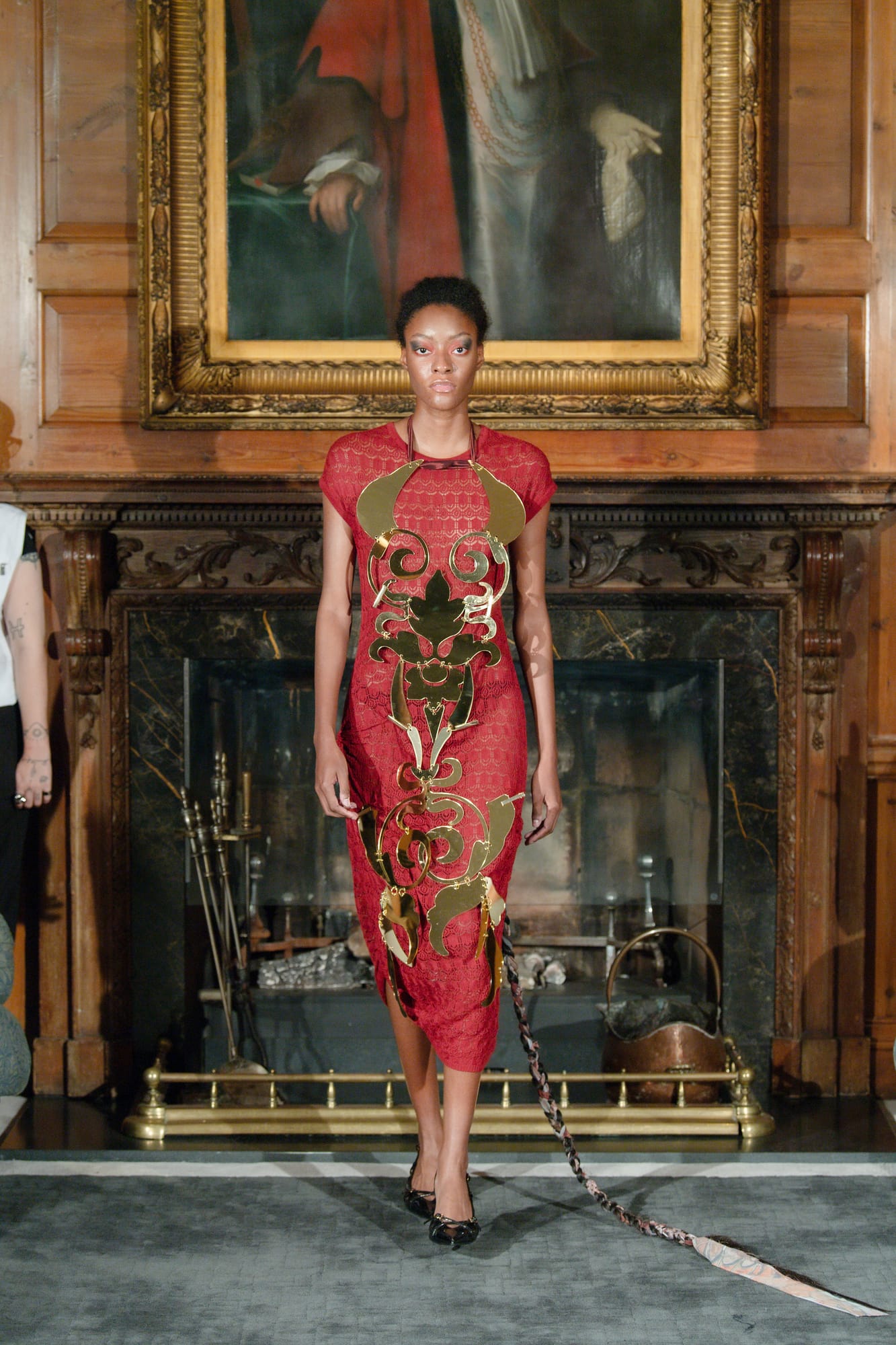 Model presenting a fashion collection at No. 30 Knightsbridge