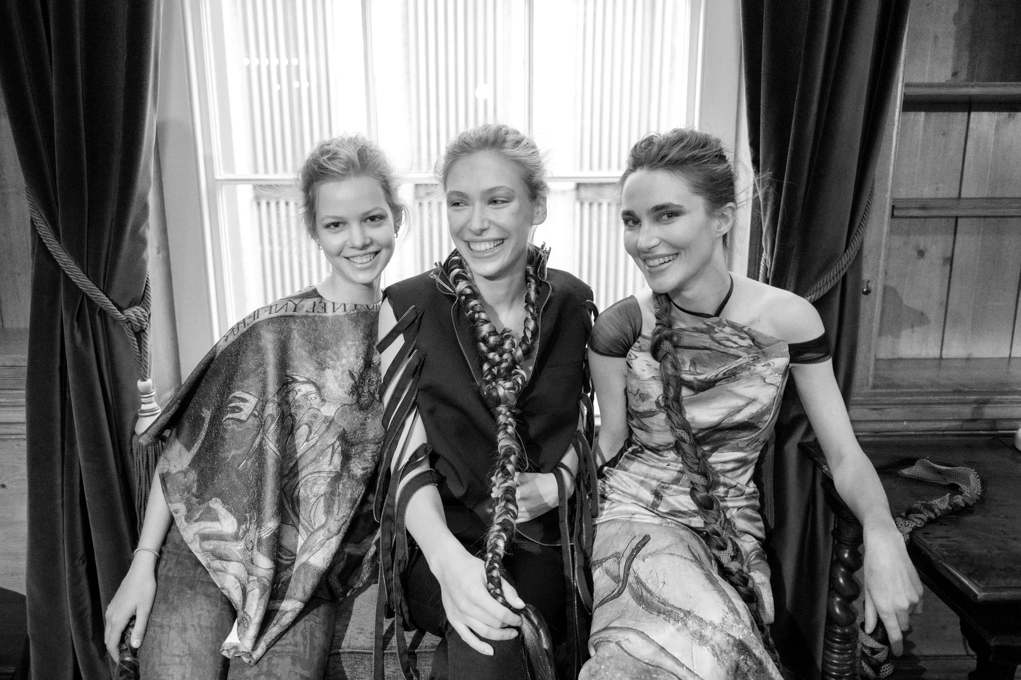 Models backstage at a fashion showcase at No. 30 Knightsbridge
